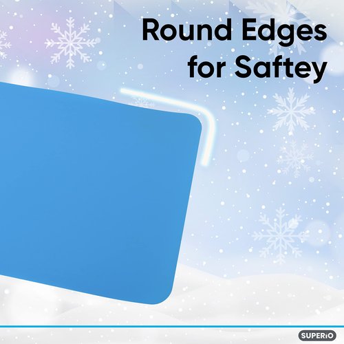 Superio Snow Slider Mat, Flexible Snow Sled Flying Carpet, Roll up Sleds for Kids 36" Lightweight Portable Plastic Snowboard Sled (Blue)
