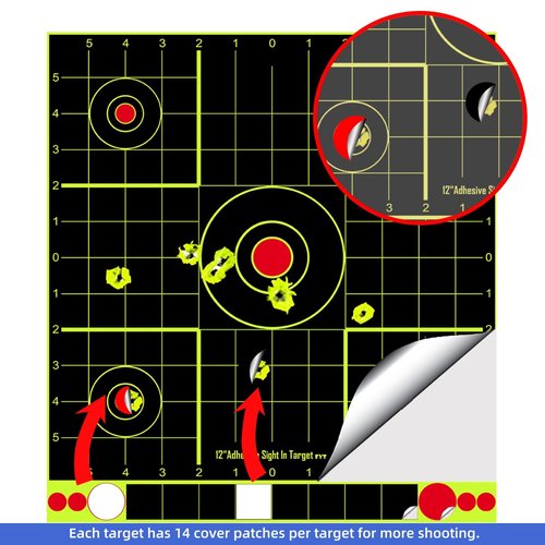 ATFLBOX 25Pack 12x12 inch Splatter Paper Targets and Adhesive Target Papers.Shooting Outdoor and Indoor. Rective Shooting Targets for Air Gun - Rifle - Pistol - Airsoft - Air Rifle