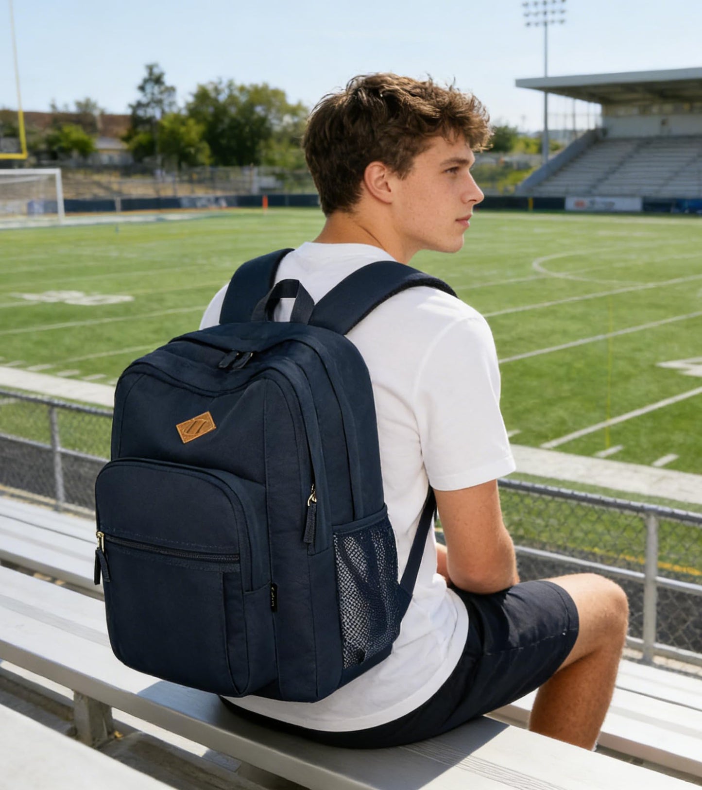 abshoo Classical Basic Womens Travel Backpack For College Men Water Resistant Bookbag (Navy)