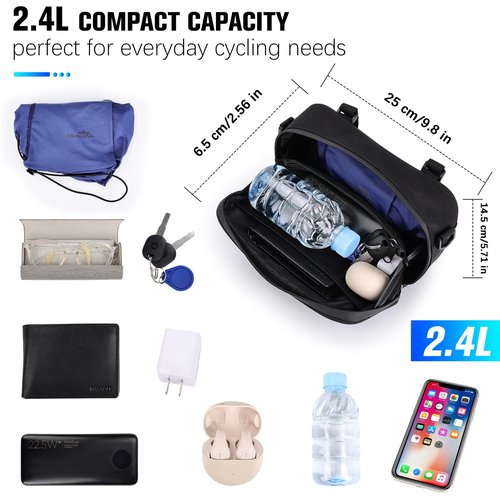 GXCROR Bike Handlebar Bag,Small Front Bike Bags with Shoulder Strap,Bicycle Bag Professional Cycling Accessories