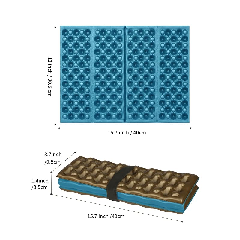 Stadium Seat Pad - Foldable IXPE Insulated Camping Cushioned Mat (Blue 1PC)