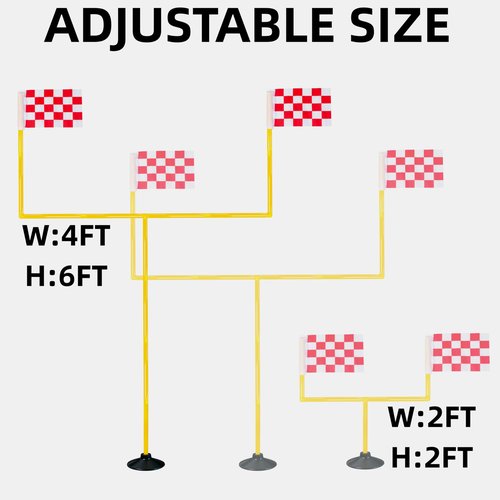 Nbguigdstr Football Field Goal Post - 6 ft x 4 ft Portable Football Goal Post - Kicking Field Goals-Backyard Field Goal Post for Kids/Youth/Adults -(2 ft-6 ft in Height)