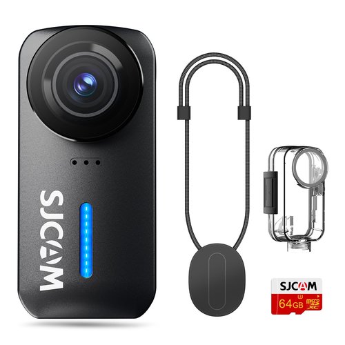 SJCAM C110+ Magnetic Combo, POV 4K Pocket Action Camera, 170° FOV, 6-Axis Stabilization,Mini Body Cam, Waterproof, Wearable, Portable POV,Built-in Spkr & Mic for Vlogging, with Helmet Mount Kits,Black