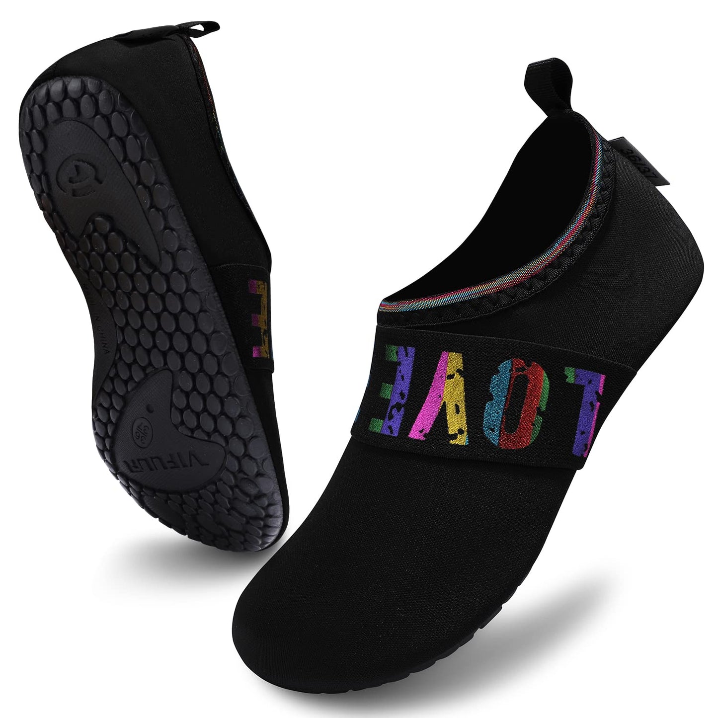 VIFUUR Water Sports Unisex Shoes LoveBlack - 11-12 W US / 9.5-10.5 M US (42-43)