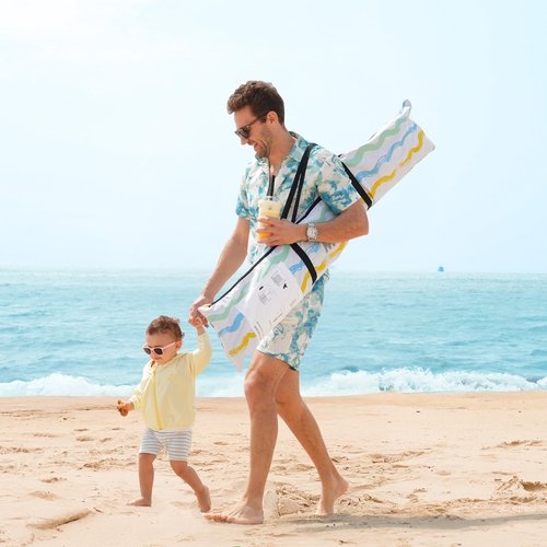 Beach Cabana - 6FT Beach Umbrella with UPF 100+ UV Protection & Sunshade Curtain - Waterproof Tent - Portable Shade, Easy to Set Up, Perfect for Family & Friends (Color Stripes)