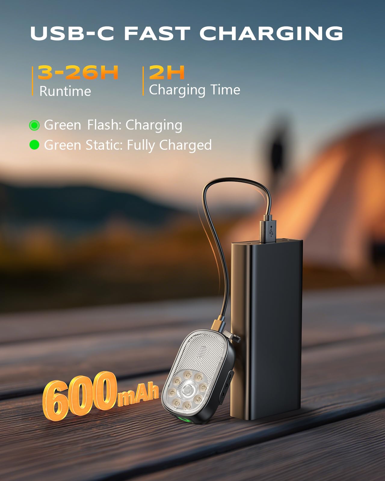 Cuvccn 500LM Ultra Bright Mini EDC Flashlight Rechargeable, 10 Modes Running Lights for Runners with Spot & Flood Light, IP65 Waterproof Small Clip on Flashlight for Walking, Camping, Hiking, Work