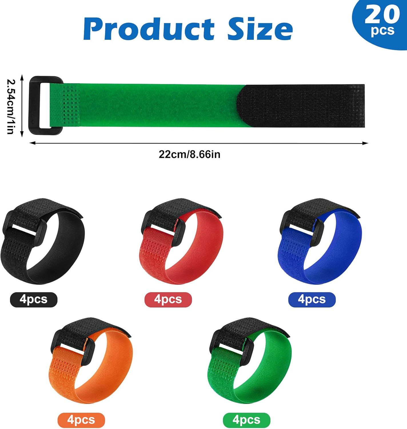 20Pcs Fishing Rod Belt Straps & Tackle Ties,Fishing Rod Holder Strap Angler's Accessory for Organizing and Protecting Fishing Rods Fit for Casting/Spinning/Fly Rods