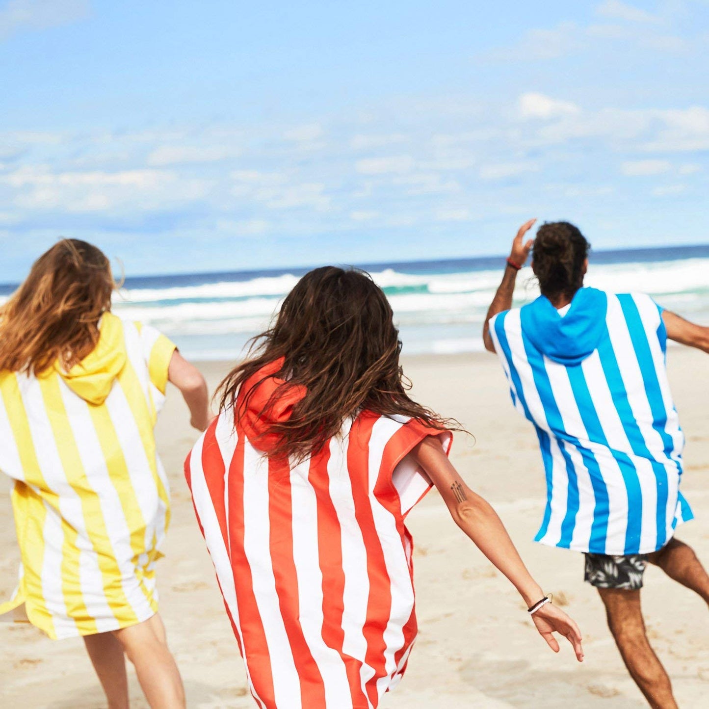 Dock & Bay Adult Beach Poncho - Hooded Towel with Deep Pockets - for Beach & Pool - Super Absorbent, Quick Dry - Cabana - Bondi Blue, Large (105x80cm, 41x31)