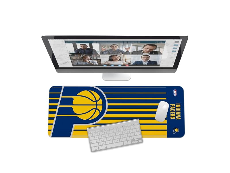 Indiana Pacers NBA Desk Mat 31.5 x 12in — Ultra-Soft Desk Pad with Non-Slip Backing