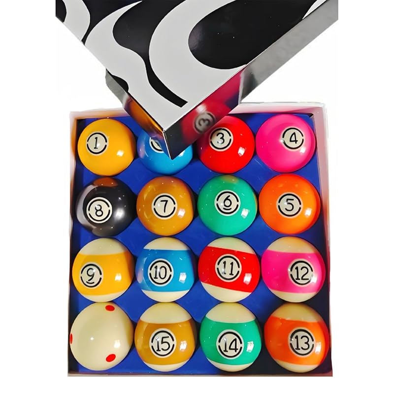 Deluxe Standard 16 Ball Billiard Set 2-1/4" Pool Balls - 15 Numbers + 1 White