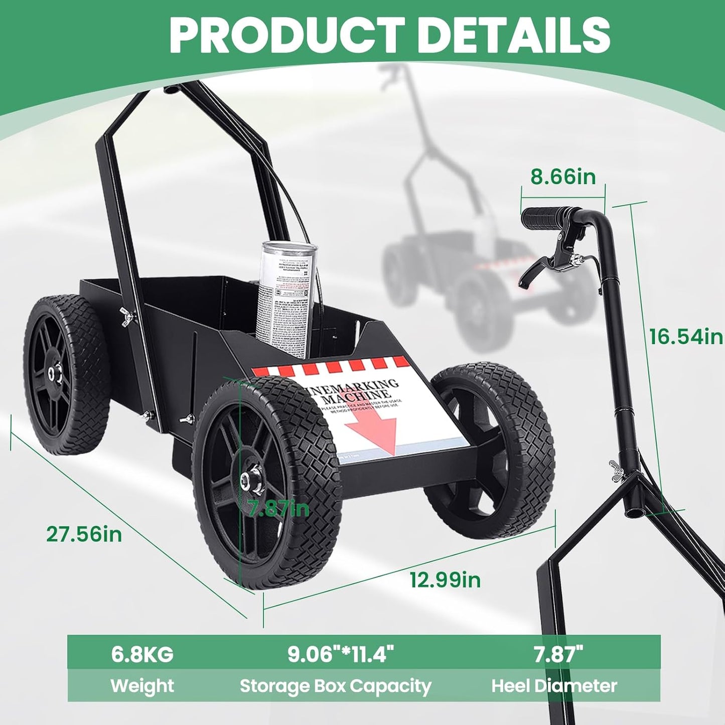2395000 Striping Machine,Compatible with Rust-Oleum Inverted Marking Spray Paint,Ready-to-Use Parking Line Striper,2"-4" Adjustable Spray Width,for Various Road Surfaces,Parking Lot Striping Machine