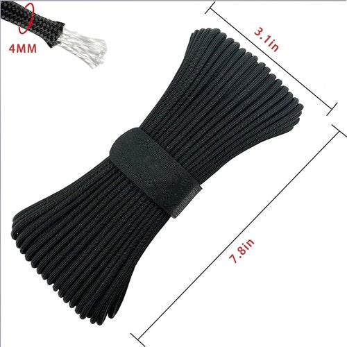 550 Paracord 33FT, Heavy-Duty Tactical Parachute Cord, 4mm Outdoor Survival Rope for Camping, Hiking, DIY & Emergency