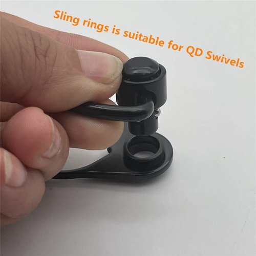 GGYOU 2pcs Two Point Sling Mounts Durable Heavy-Duty Sling Attachment Ring Black