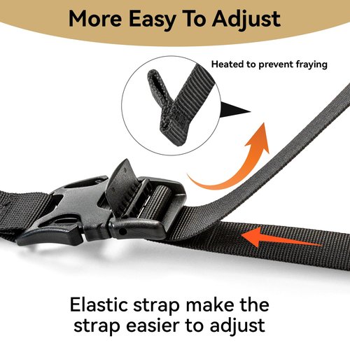 HIKEMAN 4 Pcs Tactical Molle System Backpack Straps and Buckles Set -Adjustable 19.49" Pack Attachment Strap Accessories(Khaki)
