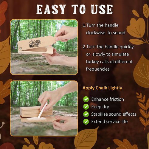 HappyAlley Turkey Box Call with 2 Chalk, Realistic Turkey Calls Box for Hunting, Wooden Gobbler Caller with Realistic Hen Sounds, Spring Hunting Gear Accessories for Beginner and Pro Hunters