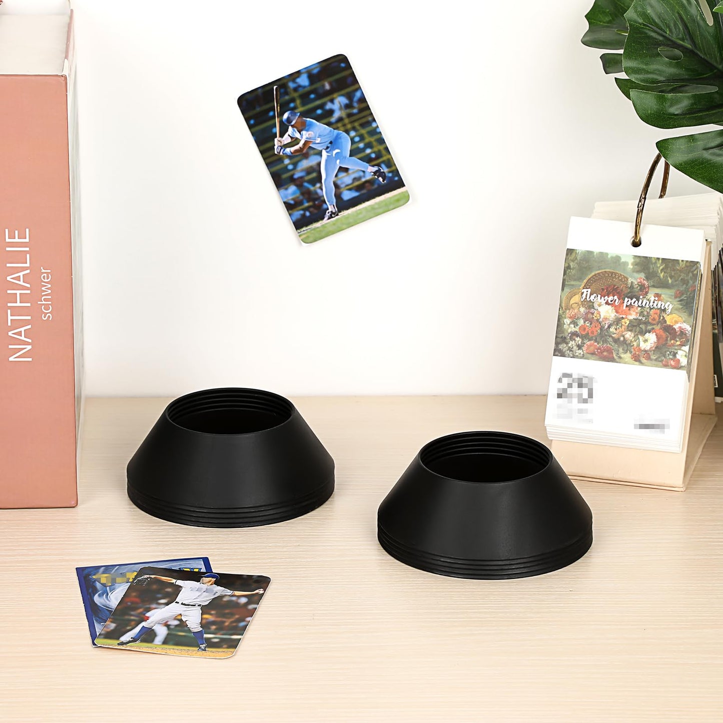 Hipiwe Ball Display Stands Holder - 10 Packs Plastic Sport Ball Holder Black Soccer Ball Display Rack Memorabilia Ball Display Ring Pedestal for Football Basketball Volleyball Baseball