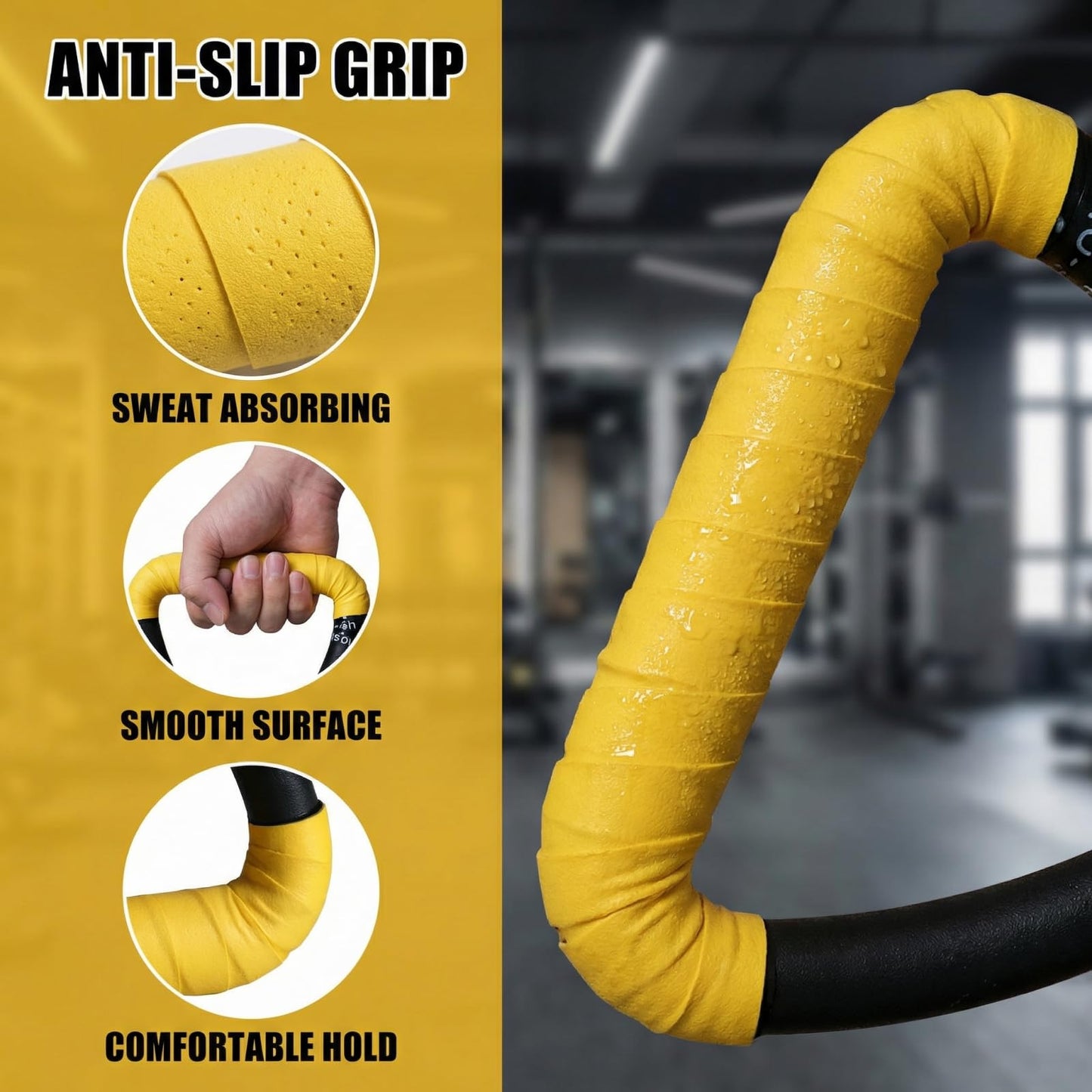 HaeNayc Gymnastic Rings, Gymnastic Rings Equipment, Pull-up Gymnastic Rings, Home Gymnastic Rings no-Punch bar Lanyard for Training Workouts (Yellow)