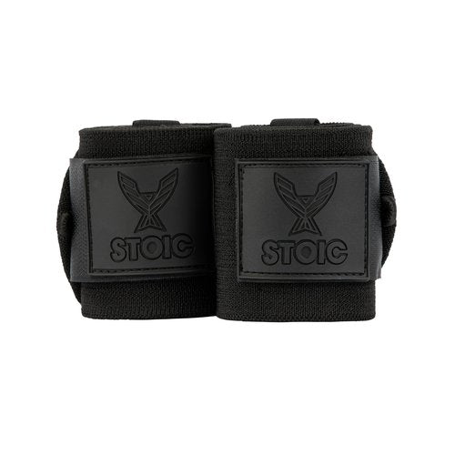 Stoic Wrist Wraps (IPF Approved) 18" Heavy-Duty Wraps for Powerlifting, Strength Training & Bodybuilding – Used in World Competitions – Premium Wrist Support with Thumb Loop (Black)