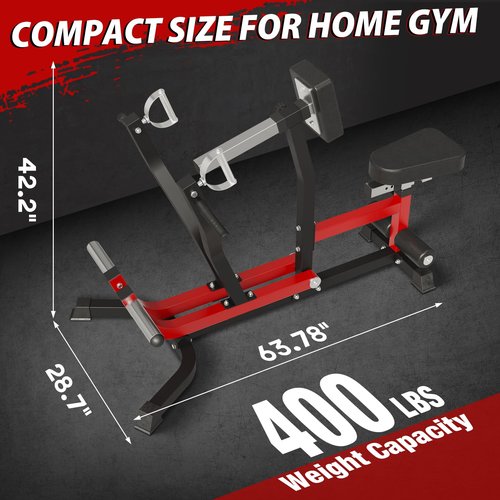 Mikolo Seated Row Machine, Back Machines Home Gym Plate Loaded, Adjustable Back Workout Equipment LAT Machine, with Independent Arms & Multi Grip Positions, 400LBS Capacity