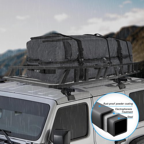NIHAO 60"x36"x5" Heavy Duty Roof Rack Cargo Carrier, Universal Car Top Luggage Basket for SUV, Truck, RV, Pickup, Holds Up to 250 Lbs