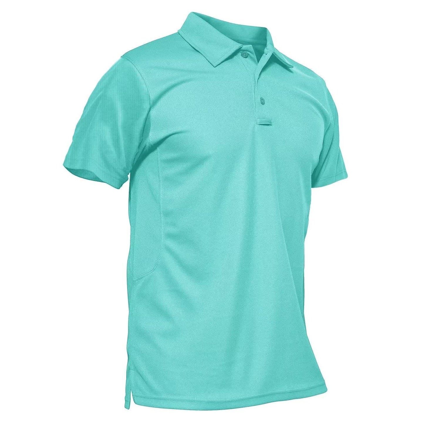 MAGCOMSEN Men Polo Shirts Short Sleeve Golf T Shirts Fishing Shirts Work Casual Quick Dry Shirts Water Blue S