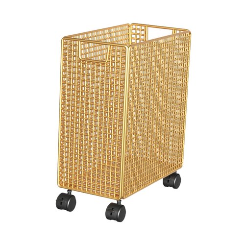 Aosekaa Yoga Mat Storage Basket Cart Wheeled Portable Laundry Basket Home Gym Storage Rack for Living Room Dorm Outdoor Yoga Blocks, Gold