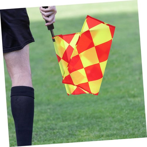 BESPORTBLE 2Pcs Soccer Referee Flags Durable Signal Hand Flags for Accurate Match Officiating Portable Design for Easy Carrying for Football Umpires and Linesmen