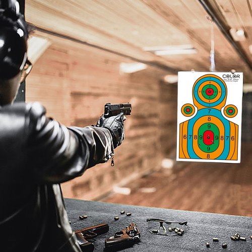 Meruzy 12x18 Inch High-Visibility Shooting Targets - 15 Pack Paper Silhouette for Precision Training, Handguns, BB Guns, and Airsoft (Indoor & Outdoor Use)