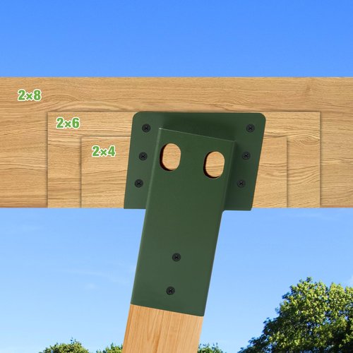 Deer Stand Brackets, 4Pcs Green Outdoor 4"x 4" Compound Angle Brackets for Outdoor Platforms, Deer Hunting, Shooting Shacks, Observation Decks and Tree Houses