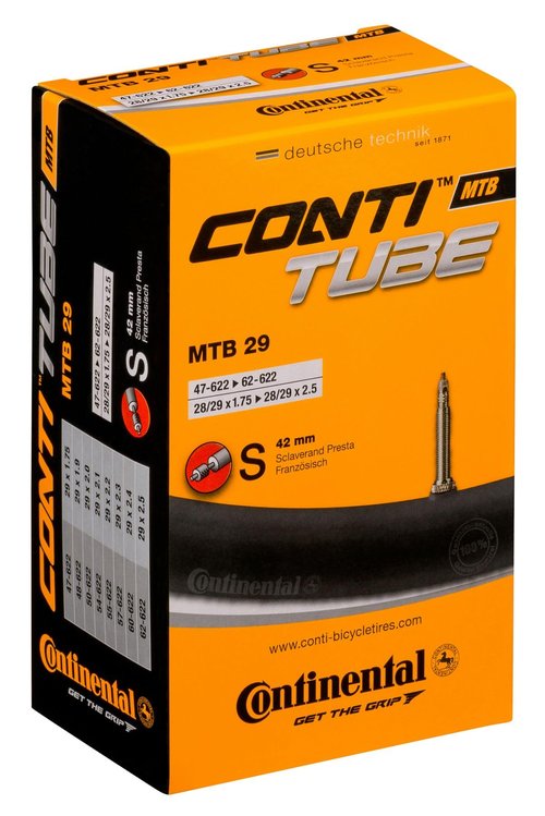 Continental MTB 29x1.75-2.5" / 47-622 -> 62-622 Inner Tubes - 42mm Presta Valve (Pack of 2 Tubes)