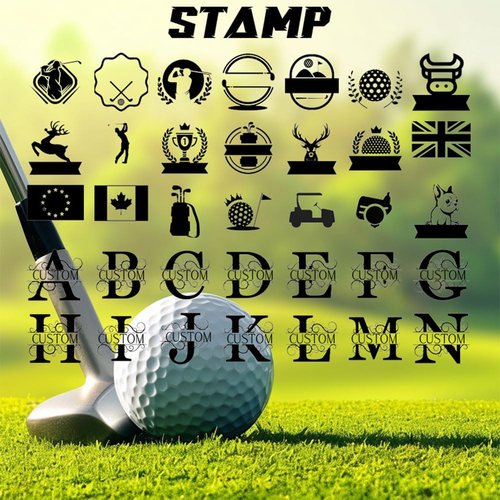 Custom Golf Ball Stamp Marker, Absolutely Clear - Self-Inking Golf Ball Personalized Stamp with Monogram Logo Design, Durable Waterproof Golf Ball Marking Gift for Golf Lover Dad HusbandFriend Gift