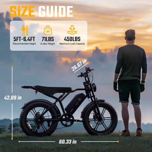 TST Electric Bike for Adults, 1500W Peak Brushless Motor 28 MPH 60 Miles/110 Miles Fat Tire E Bike with 48V 15Ah/ 25Ah Removable Battery 20" Electric Dirt Bike Hydraulic Suspension and 7-Speed