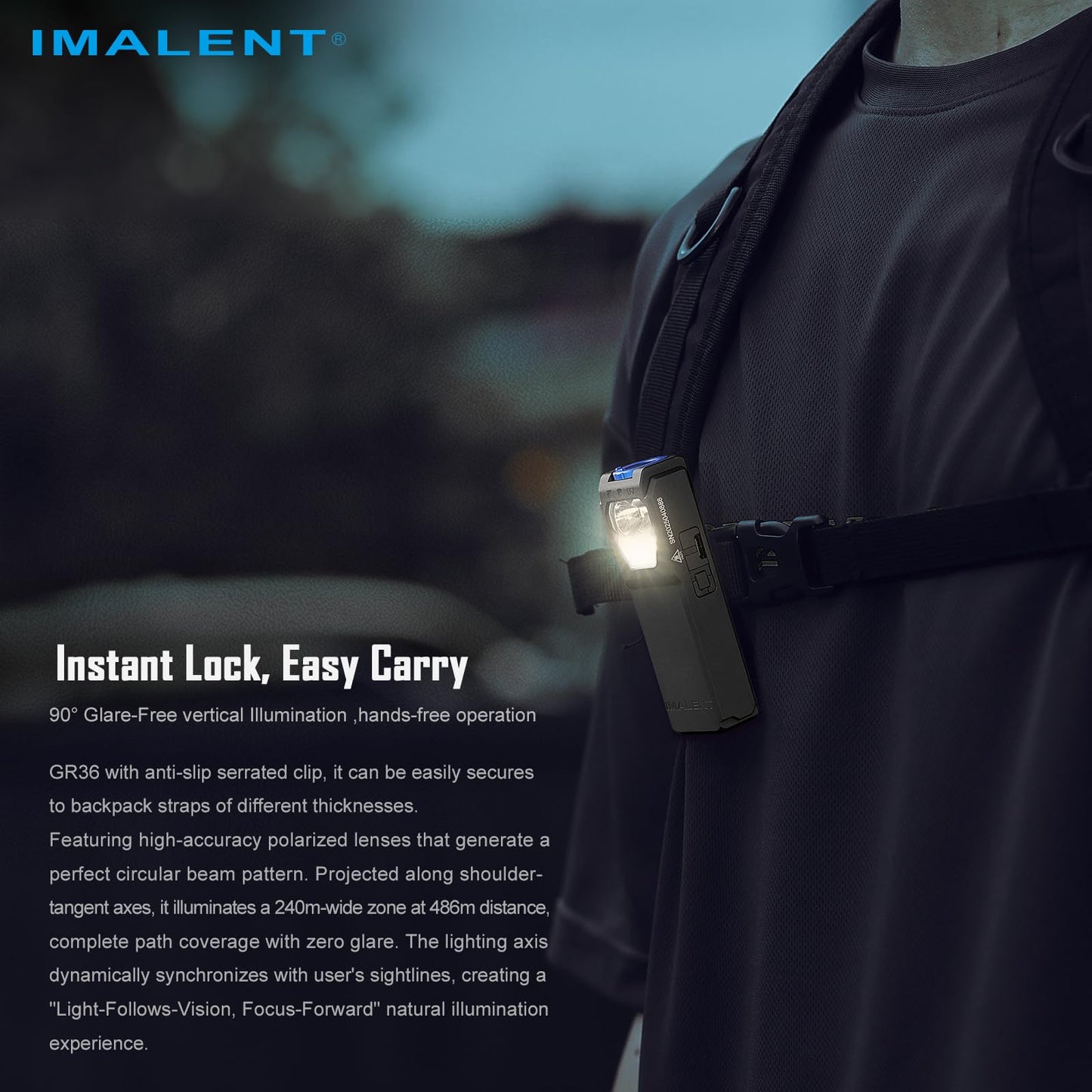 IMALENT GR36 Rechargeable EDC Flashlight, 2800 Lumens Compact Pocket Light with Clip & Magnetic Base, USB-C Charging Portable Work Flashlight for Camping, Repair, Emergency Everyday Carry
