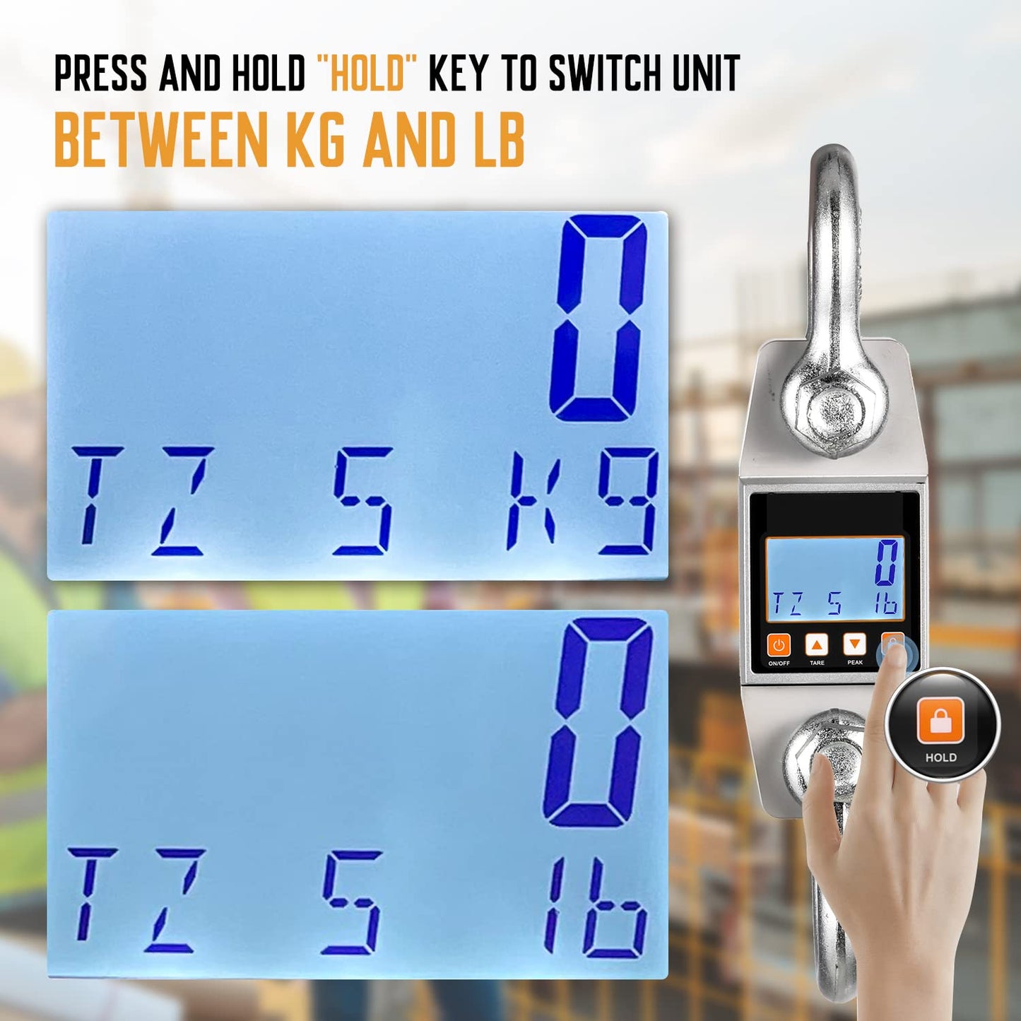 Bonvoisin Digital Crane Scale 6600lb Hanging Scale Heavy Duty Industrial Hanging Weight Scale (6600lb/3000kg)