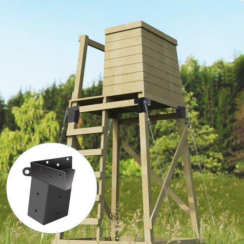 Deer Stand Brackets 4"x 4", Elevator Brackets 4Pcs , Deer Blind Bracket, for Outdoor Hunting Platform, Elevated Deer Blinds Bracket, Shooting Shacks, Tree Houses and Observation Decks