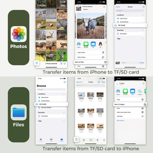 Trail Camera Viewer, Game Camera SD Card Reader for Hunters to View Images and Videos for iPhone 15 or Later and Android (USB-C)