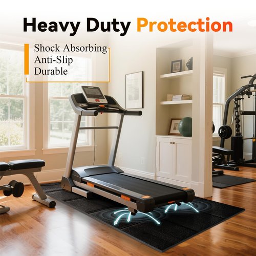 Stepwaver Walking Pad Treadmill Mat for Hardwood & Carpet Floors, 79" × 39.4", 0.2" Thick Extra Large Non-Slip Exercise Equipment Mat, Mat for Under Treadmill & Indoor Bike on Carpet