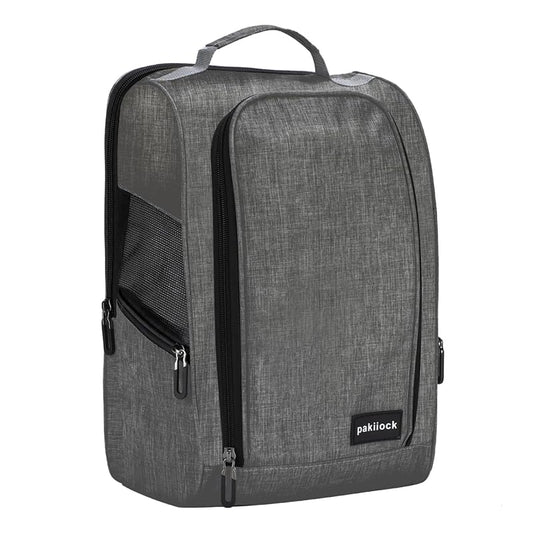 Golf Shoe Bag with Mesh Ventilation, 14x9.5x6.5 inch, 3 Pockets - Black (Variation: black)
