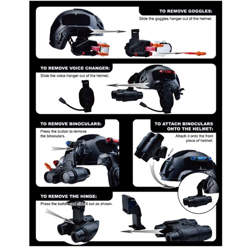 REGLORY Kids Tactical Multifunctional Helmet Set for Battle Game, Police Cosplay Kids Toy Helmet Paintball Airsoft (Camouflage)