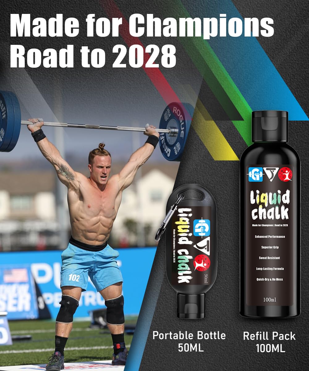 GJQ Liquid Chalk Mess-Free Gym Chalk 7’s Quick-Drying for Weightlifting, Gymnastics, Rock Climbing, Pole Dancing Sweat Resistant and Long Lasting for Stronger Hand