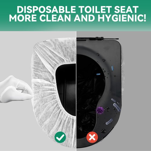 Portable Toilet bags Poo Gel Set, 8 Gallon Drawstring Camping Toilet Bags with Portable Toilet Absorbent Gel and Disposable Toilet Seat,Compostable Thicken Potty Bags for Camping Outdoor Hiking