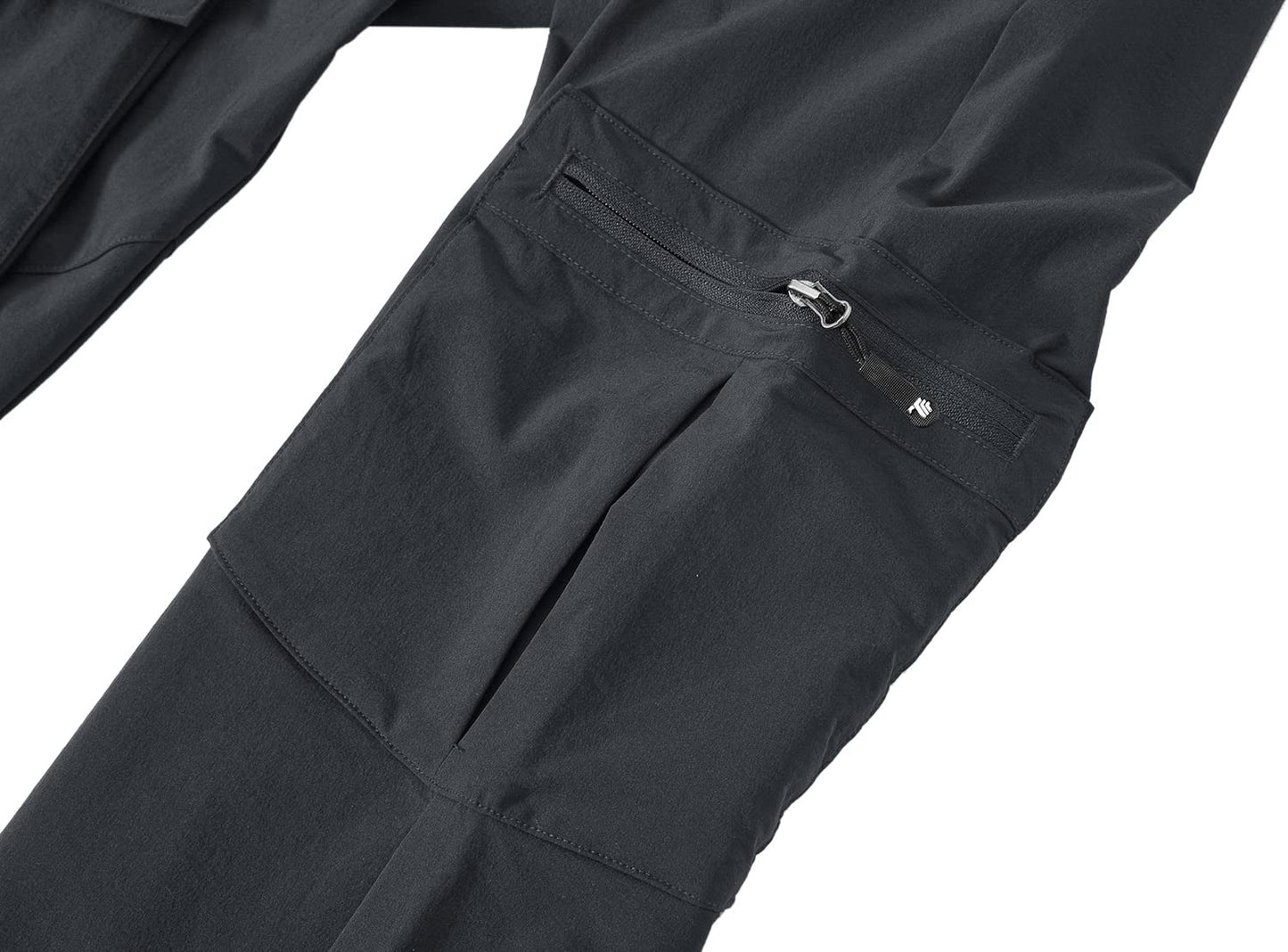 YSENTO Women's Hiking Pants Lightweight Stretch Quick Drying UPF 50 Camping Travel Work Cargo Pants 6 Pockets Dark Grey Size XL