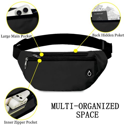Fanny Pack for Women Men,Crossbody Fanny Pack Water Resistant Sports Waist Bag Pack, Belt Bag for Travel Hiking Running