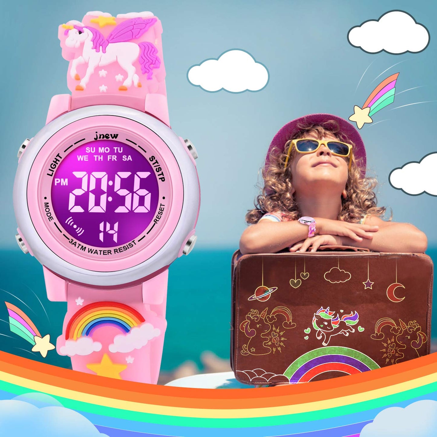 VAPCUFF Gifts for Girls, Watches for Kids Ages 3-10 - Unicorn Pink
