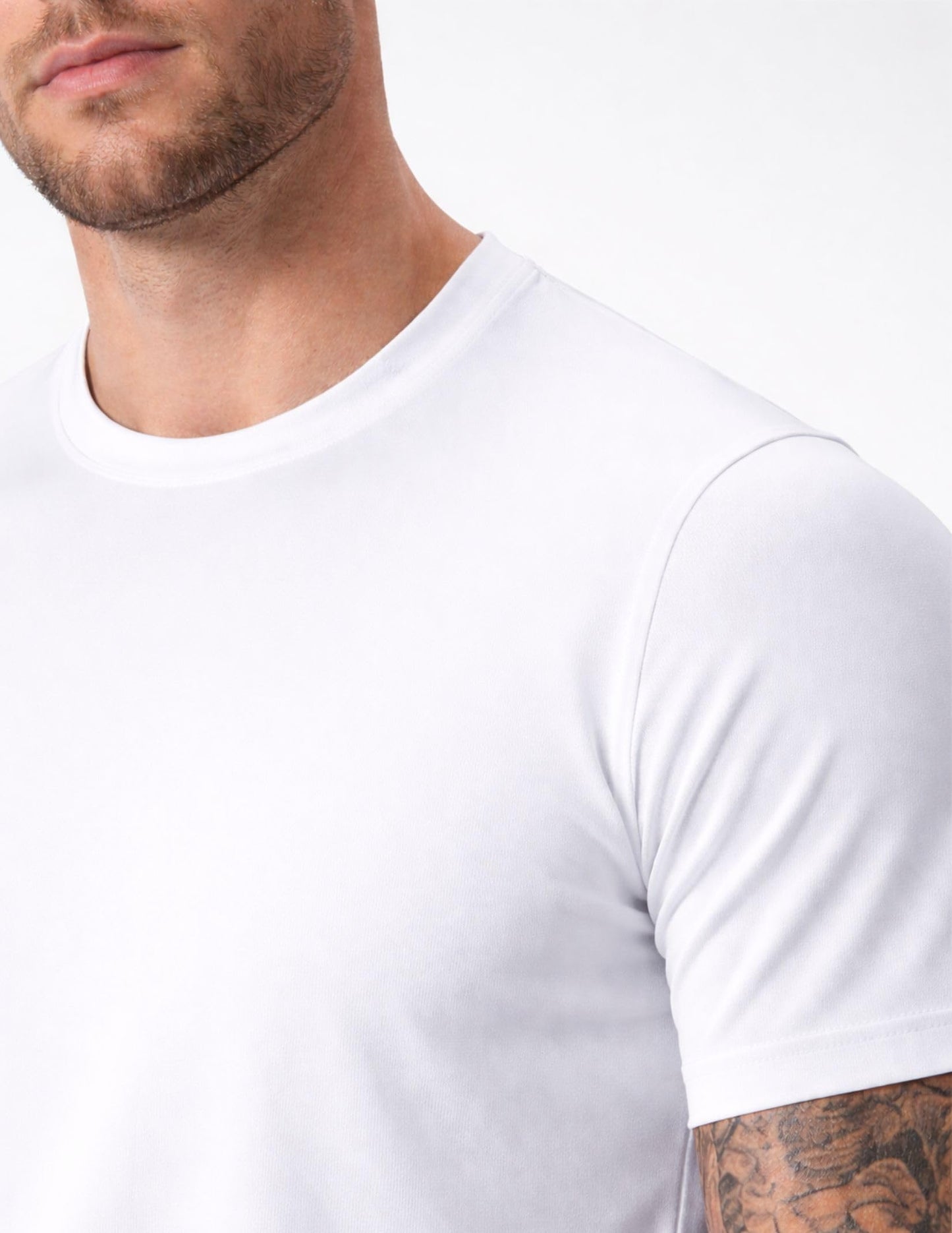 5 Pack Men’s Active Quick Dry Crew Neck T Shirts | Athletic Running Gym Workout Short Sleeve Tee Tops Bulk (Set 15, 3X-Large) Black/White