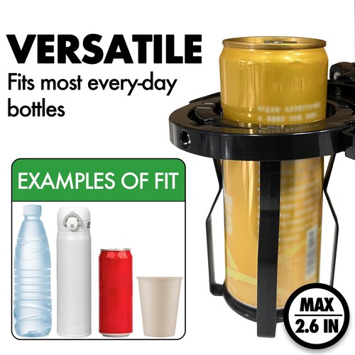 Gyroscopic Cup Holder for Bicycle Water Bottle Rack, Adjustable Self Leveling Rotating Drink Holder, Black