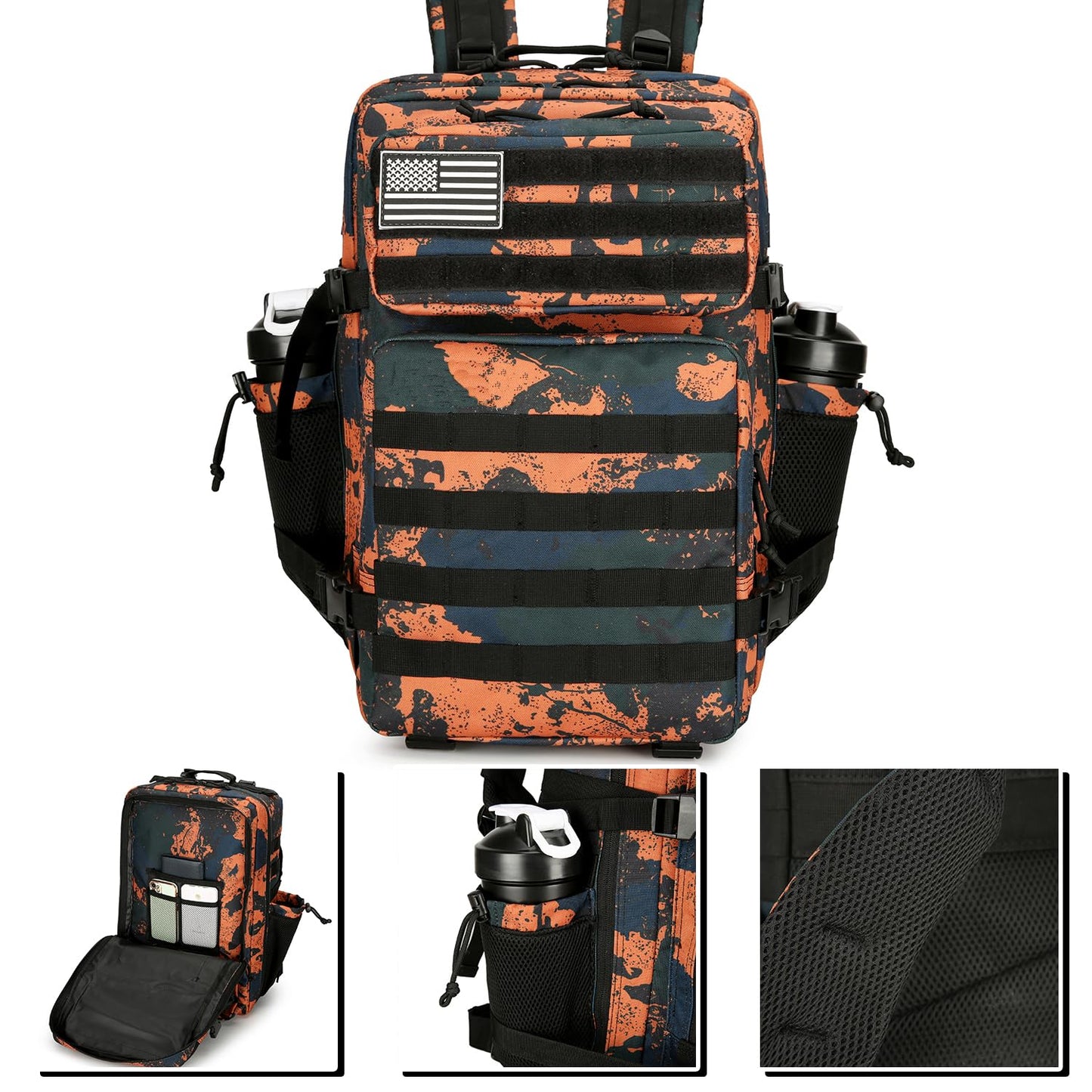 KXBUNQD Military 45L Tactical Assault Backpack 3 day assault pack with Molle Waterproof backpack Rucksack for Tactical Backpacks