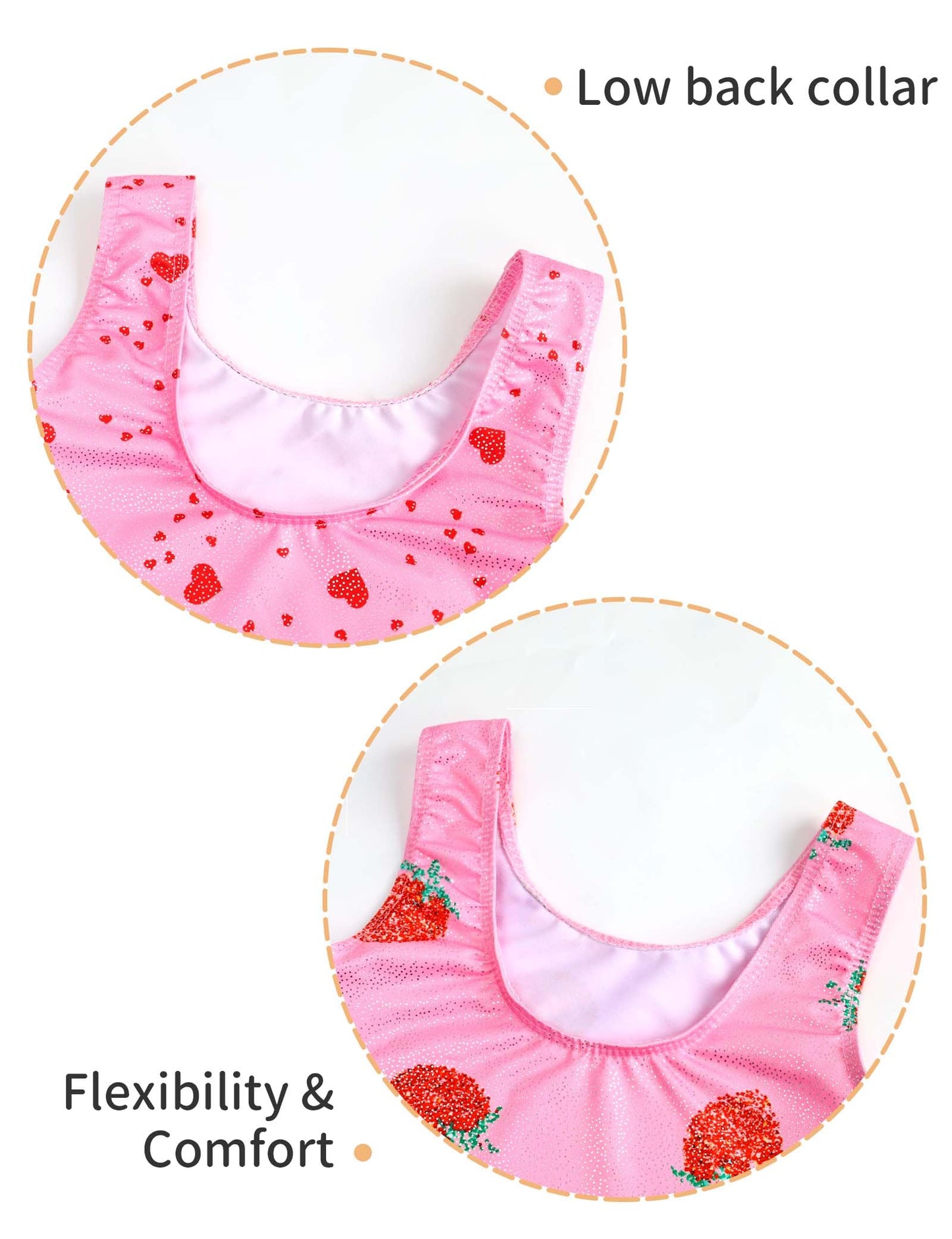 Nokecina Gymnastics Leotards for Girls 2t 3t Shiny Sleeveless Gym Leos Stretch Pink Heart Tank Unitards 2 Pack