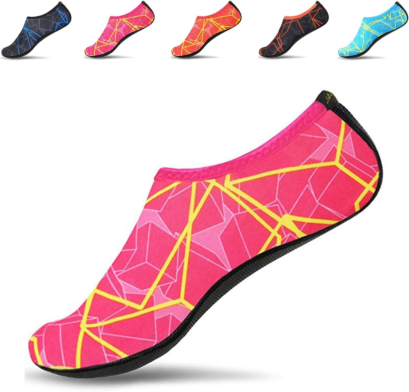 JACKSHIBO Water Shoes for Women Men Swim Shoes Water Socks for Cruise Essentials Swimming Aqua Beach Pool Yoga Surf