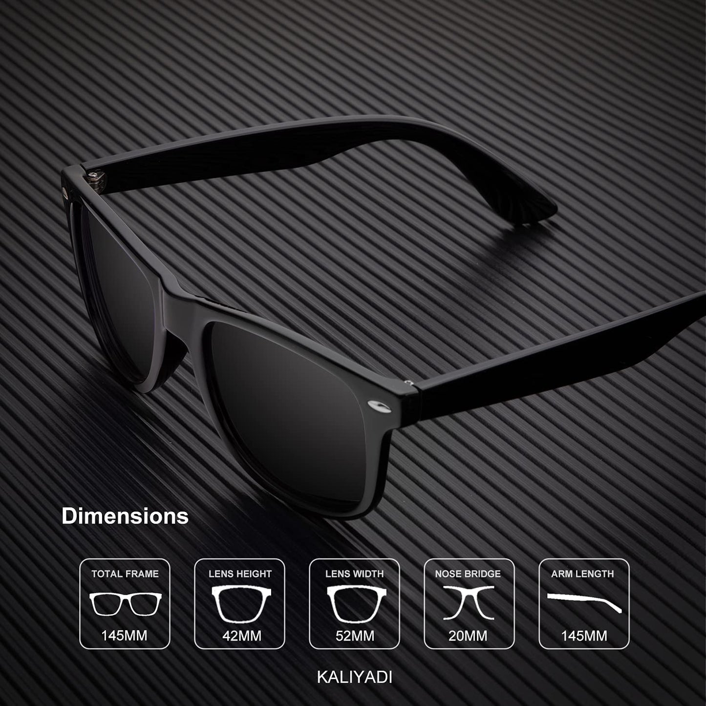 KALIYADI Sunglasses Men Polarized Sunglasses for Mens and Womens, Unisex Sun Glasses for Driving and Fishing, Retro Sunglasses UV Protection (Black/G15/Brown)